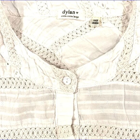 SUNDANCE Harmony Forever Blouse by DYLAN Cotton Crochet Top - NEW - Picture 4 of 8